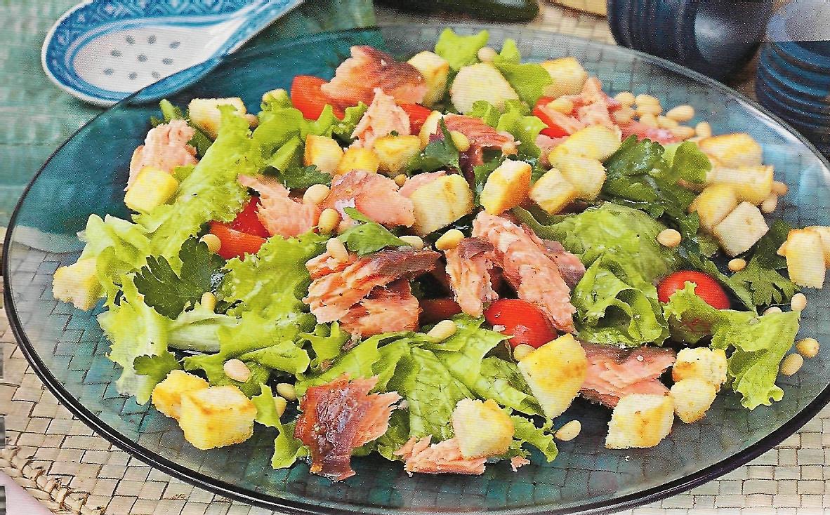 салат из лосося, салат с лососем, салат с лососем рецепт